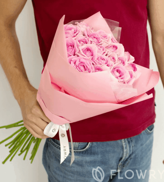 21 розовая роза