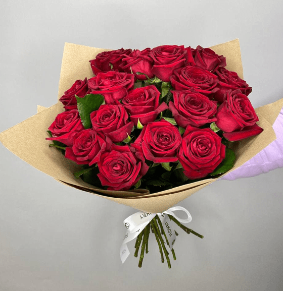 21 красная роза крафт