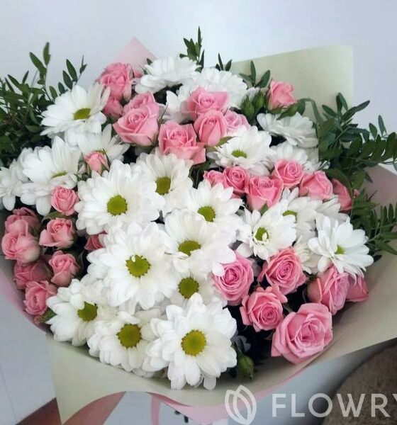 букет с хризантемами