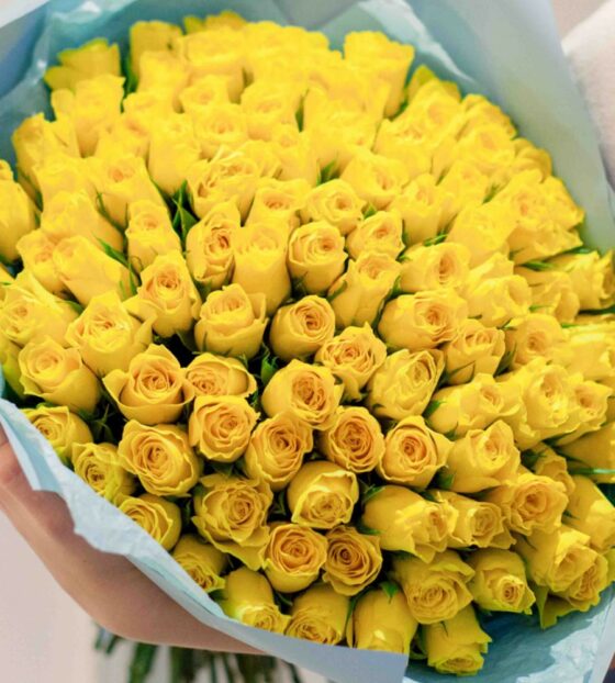 101 желтая роза