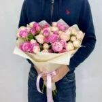 кустовые розы 15 шт