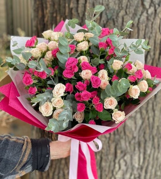 микс кустовых роз