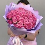 розовые розы 35 шт