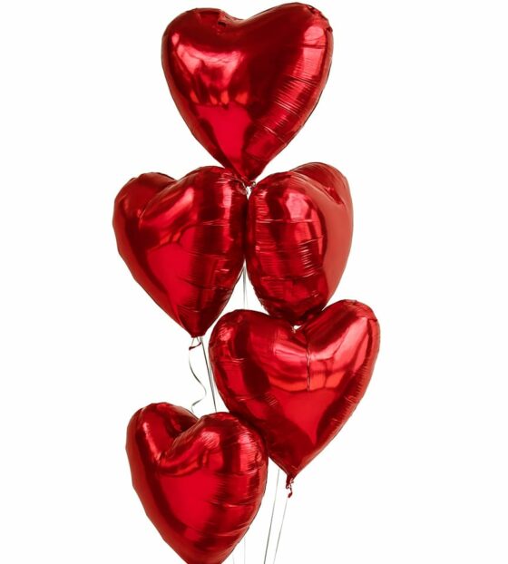 шары в виде сердца 5 шт