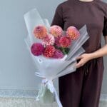 георгины в букете 9 шт