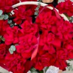 Большая корзина из 35 красных французских роз — изображение 3