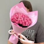 букет из 15 розовых роз