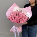 Букет из 51 нежно-розовой розы Celeb — изображение 2