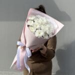 Букет из 5 пушистых хризантем — изображение 3