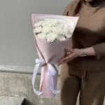 Букет из 5 пушистых хризантем — изображение 6